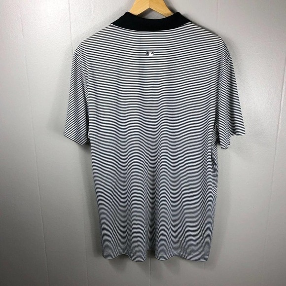 Nike Men's Black & White MLB Victory Mini Stripe Polo -XL - Picture 3 of 5